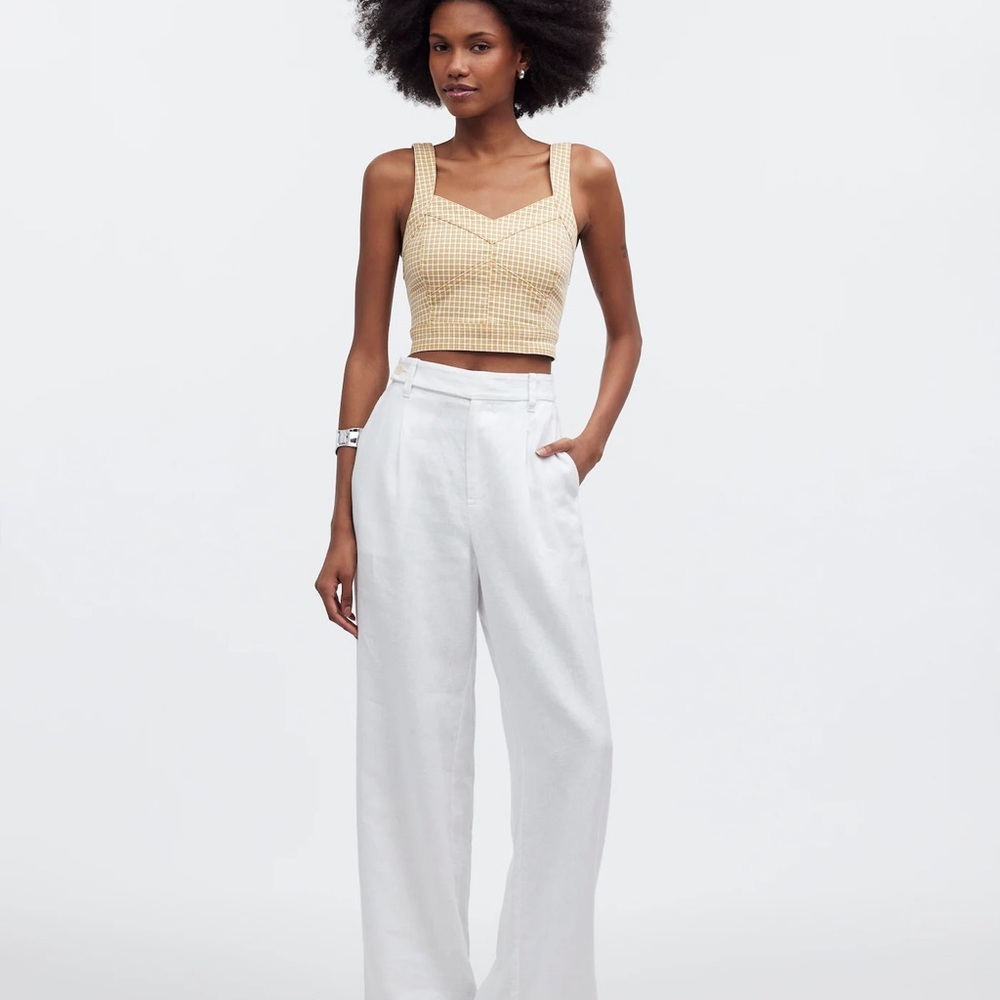 Madewell | Denim Supercrop Tank Top in Mini Check - Picture 3 of 11